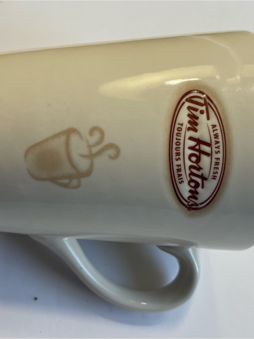 Vintage Tim Hortons 2007 Limited Edition Coffee Mug #007 Steaming Cup Cream - Picture 2 of 8